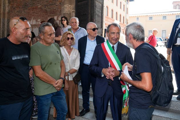 IPA87214039 - Milan: Don Mazzi™s Funeral at the Basilica of Sant™Ambrogio Pictured: Mayor Beppe Sala  Copyright: xDuilioxPiaggesix xPoolxEnriquezxPiaggesix 87214039