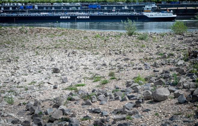 Der Rhein an der Düsseldorfer Altstadt führt extremes Niedrigwasser ** NUR FÜR REDAKTIONELLE ZWECKE ** EDITORIAL USE ONLY **<p>Der Rhein auf der Höhe der Düsseldorfer Altstadt führt extremes Niedrigwasser , fotografiert am Montag,03.August.2026. Deutschland NRW Düpsseldorf Copyright: KaixKitschenberg *** The Rhine near Düsseldorf’s Old Town is at an extremely low water level ** FOR EDITORIAL USE ONLY ** EDITORIAL USE ONLY ** p The Rhine near Düsseldorf’s Old Town is at an extremely low water level, photographed on Monday, August 3, 2026, Germany, North Rhine-Westphalia, Düsseldorf. Copyright KaixKitschenberg Copyright: KaixKitschenberg doc86zzkbn1nc6rbo6zju3 ,EDITORIAL USE ONLY