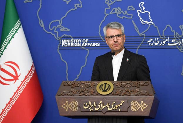 (260803) -- TEHRAN, Aug. 3, 2026 -- Iranian Foreign Ministry spokesman Esmaeil Baghaei attends a weekly press conference in Tehran, Iran, on Aug. 3, 2026. Baghaei said Monday negotiations between Iran and Oman are focused on reaching an agreement on designating a temporary route to ensure safe shipping in the Strait of Hormuz. He also said at the press conference the country will take every necessary action to hold Ukraine to account for its recent attack on an Iranian vessel. Shadati) IRAN-TEHRAN-FOREIGN MINISTRY-PRESS CONFERENCE ShaxDati 
