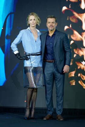 The Odyssey film press conference SEOUL, SOUTH KOREA, AUGUST 03: Charlize Theron, Matt Damon pose for photographs during The Odyssey film press conference at Four Seasons Hotel Seoul in Seoul, South Korea, on August 3, 2026. Seoul Four Seasons Hotel Seoul South Korea 8281_287406 Copyright: xStevexChoxKyewoongx