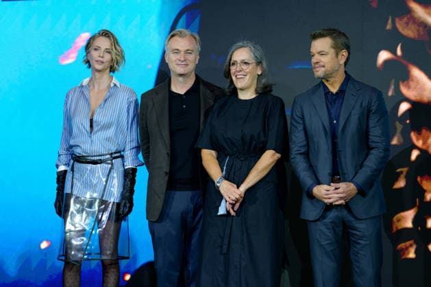 The Odyssey film press conference SEOUL, SOUTH KOREA, AUGUST 03: Charlize Theron, director Christopher Nolan, producer Emma Thomas, Matt Damon pose for photographs during The Odyssey film press conference at Four Seasons Hotel Seoul in Seoul, South Korea, on August 3, 2026. Seoul Four Seasons Hotel Seoul South Korea 8281_287409 Copyright: xStevexChoxKyewoongx