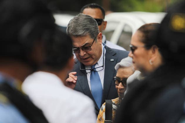 Former Honduran President Hernandez appears before Supreme Court over corruption allegations TEGUCIGALPA, HONDURAS - AUGUST 3: Former Honduran President Juan Orlando Hernandez arrives at the Supreme Court of Justice to attend his initial hearing regarding alleged corruption cases during his presidency in Tegucigalpa, Honduras on August 3, 2026. Emilio Flores Anadolu Tegucigalpa Honduras. Editorial use only. Please get in touch for any other usage.  Copyright: x2026xAnadoluxEmilioxFloresx