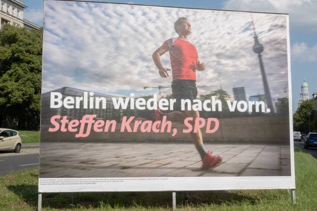 Berlin, Wahl, AGH, BVV, Plakate Berlin, Wahl, zum Abgeordnetenhaus und den Bezirksverordnetenversammlungen, AGH, BVV, Plakate, SPD Berlin Berlin GER *** Berlin, Election, AGH, BVV, Posters Berlin, Election, for the House of Representatives and the District Councils, AGH, BVV, Posters, SPD Berlin Berlin GER