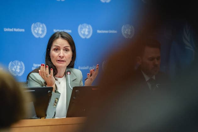August 3, 2026, New York, New York, United States: CHRISTINA MARKUS LASSEN, Permanent Representative of Denmark to the United Nations, answers questions from reporters at UNHQ following the start of DenmarkÃ¢â‚¬â ¢s Security Council presidency for the month of August. LASSEN took questions on the Middle East, DenmarkÃ¢â‚¬â ¢s approach to Ukraine, the second United Nations Secretary-General straw poll later this month, DenmarkÃ¢â‚¬â ¢s joint focus point with Bahrain, and Greenland. New York United States  - ZUMAo116 20260803_znp_o116_012 Copyright: xBiancaxOterox