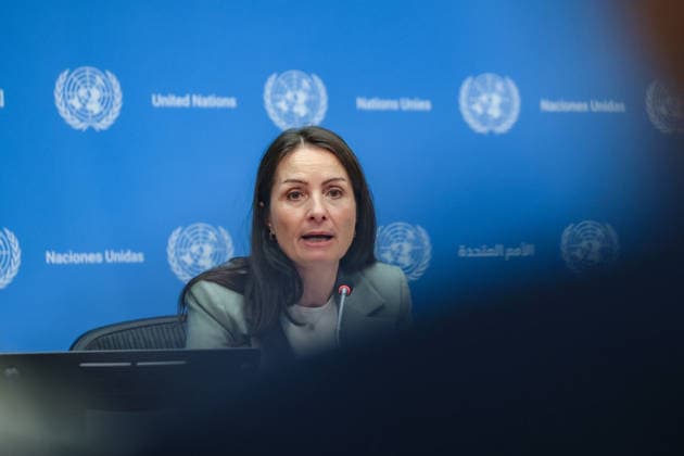 August 3, 2026, New York, New York, United States: CHRISTINA MARKUS LASSEN, Permanent Representative of Denmark to the United Nations, answers questions from reporters at UNHQ following the start of DenmarkÃ¢â‚¬â ¢s Security Council presidency for the month of August. LASSEN took questions on the Middle East, DenmarkÃ¢â‚¬â ¢s approach to Ukraine, the second United Nations Secretary-General straw poll later this month, DenmarkÃ¢â‚¬â ¢s joint focus point with Bahrain, and Greenland. New York United States  - ZUMAo116 20260803_znp_o116_016 Copyright: xBiancaxOterox