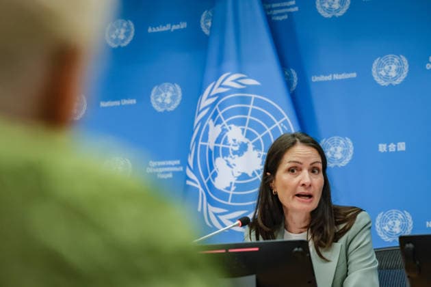 August 3, 2026, New York, New York, United States: CHRISTINA MARKUS LASSEN, Permanent Representative of Denmark to the United Nations, answers questions from reporters at UNHQ following the start of DenmarkÃ¢â‚¬â ¢s Security Council presidency for the month of August. LASSEN took questions on the Middle East, DenmarkÃ¢â‚¬â ¢s approach to Ukraine, the second United Nations Secretary-General straw poll later this month, DenmarkÃ¢â‚¬â ¢s joint focus point with Bahrain, and Greenland. New York United States - ZUMAo116 20260803_znp_o116_020 Copyright: xBiancaxOterox