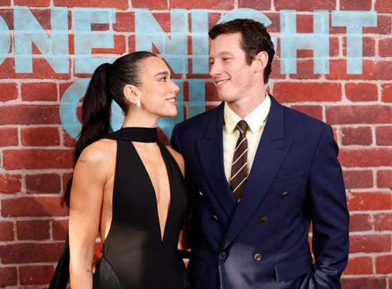 Dua Lipa and Callum Turner arrive on the red carpet at the One Night Only New York Premiere at SVA Theater on Monday, August 3, 2026 in New York City.  NYP20260803104 JOHNxANGELILLO