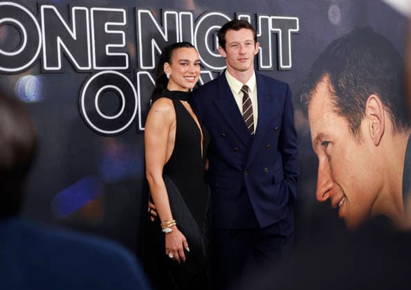 Dua Lipa and Callum Turner arrive on the red carpet at the One Night Only New York Premiere at SVA Theater on Monday, August 3, 2026 in New York City.  NYP20260803108 JOHNxANGELILLO