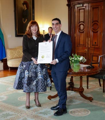 GOVERNMENT SWEARING IN DOORSTOP, Gardner Governor of Victoria Margaret Gardner following the swearing-in Minister Paul Hamer during the swearing-in of Ministers in the Ben Carroll Government at Government House in Melbourne, Tuesday, August 4, 2026. ( NO ARCHIVING MELBOURNE VICTORIA AUSTRALIA  Copyright: xIanxCurriex 20260804183656760636