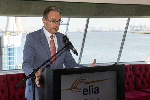 Belgium s Prime Minister Bart De Wever pictured during the launch of the Brabo project and the signing of a cooperation agreement between Elia and TenneT, who both operate the electricity transmission network in Belgian and in the Netherlands, Tuesday 04 August 2026.  JAMESxARTHURxGEKIERE 182725809