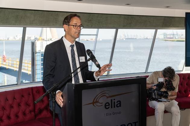 Executive Director Tennet Nederland, Jan-Paul Dijckmans pictured during the launch of the Brabo project and the signing of a cooperation agreement between Elia and TenneT, who both operate the electricity transmission network in Belgian and in the Netherlands, Tuesday 04 August 2026.  JAMESxARTHURxGEKIERE 182725993