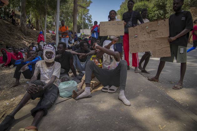Migrant crisis in Cueta 03.08.2026. 03 08 26..An unprecedented border crisis has hit the Spanish North African enclave of Ceuta, where an estimated 60,000 migrants crossed from Morocco.  Copyright: xIanxWhittakerx NINTCHDBPICT001099241188