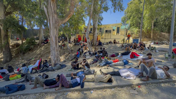 Migrant crisis in Cueta 03.08.2026. 03 08 26..An unprecedented border crisis has hit the Spanish North African enclave of Ceuta, where an estimated 60,000 migrants crossed from Morocco.  Copyright: xIanxWhittakerx NINTCHDBPICT001099188873