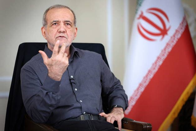 August 4, 2026, Tehran, Iran: Iranian President MASOUD PEZESHKIAN speaks during an interview in Tehran. Tehran Iran - ZUMAi98_ 20260804_zih_i98_009 Copyright: xIranianxPresidencyx