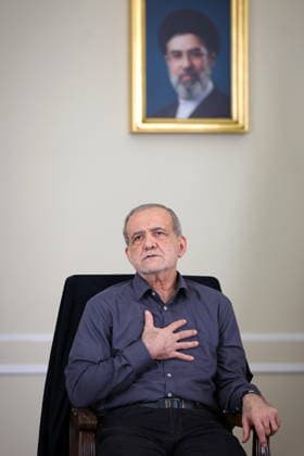 August 4, 2026, Tehran, Iran: Iranian President MASOUD PEZESHKIAN speaks during an interview in Tehran. Tehran Iran - ZUMAi98_ 20260804_zih_i98_011 Copyright: xIranianxPresidencyx