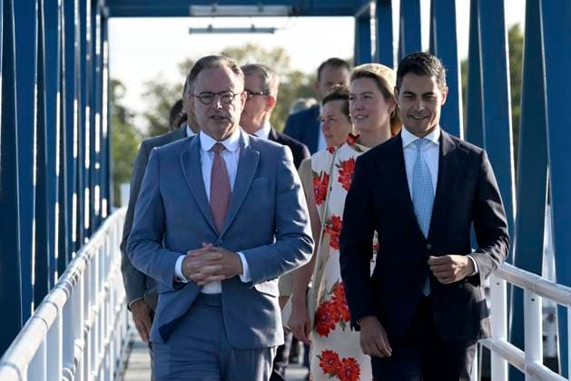 Inauguration Of The Brabo Project LILLO, BELGIUM - AUGUST 04: Belgian Prime Minister Bart De Wever and Dutch Minister-President Rob Jetten are present at the Launch of the Brabo project and signing of a cooperation agreement between Elia and TenneT .At the Port of Antwerp, Elia and TenneT are celebrating the successful completion of the Brabo project, one of the most significant investments in Belgium s high-voltage grid over the past decade. ..(LUH)..on August 04, 2026 in Lillo, Belgium, 04 08 2026 Lillo Belgium  Copyright: xBertxVanxDenxBrouckex