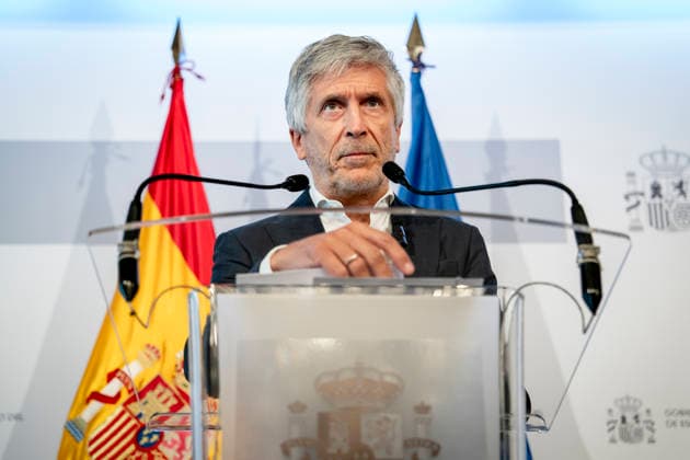 Marlaska Attends the Extraordinary Meeting of the EU Council of Interior Ministers on the Crisis in Ceuta The Minister of the Interior, Fernando Grande Marlaska, speaks to the media following the extraordinary meeting of the EU Council of Interior Ministers regarding the crisis in Ceuta, at the Ministry of the Interior headquarters, on August 4, 2026, in Madrid, Spain. During the meeting, the minister conveyed Spain’s full commitment to EU border regulations and the control of European borders. AUGUST 4, 2026 MIGRATION GOVERNMENT OF SPAIN MOROCCO EUROPEAN UNION Europa Press 04 08, 2026 Madrid, Spain  Copyright: xEuropaxPressx 7701460