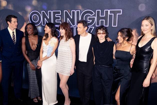 Callum Turner, Ziwe Fumudoh, Monica Barbaro, Molly Ringwald, Will Gluck, King Princess, Jacqueline Monetta, Este Haim at arrivals for ONE NIGHT ONLY Premiere, SVA (School for the Visual Arts) Theatre, New York, NY, August 03, 2026. Photo By: Ryan Billings Everett Collection ONE NIGHT ONLY Premiere PUBLICATIONXNOTxINxCANxCHNxFRAxITAxJPNxNORxPOLxRUSxESPxUKxUSA