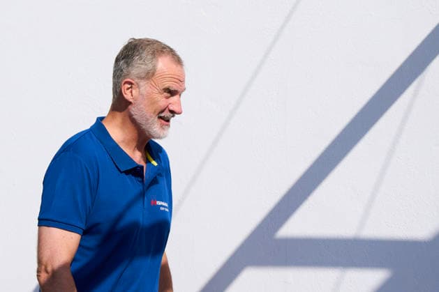 04-08-2026 King Felipe VI of Spain during 44th Copa del Rey MAPFRE Sailing Cup, day 1 in Palma, Spain . The Spanish Navy sailing yacht Hispania races in the 44th Copa del Rey MAPFRE Sailing Cup, replacing the Aifos, the yacht King Felipe VI has raced for nearly 20 years. No Spain Â  Copyright: xPPEx