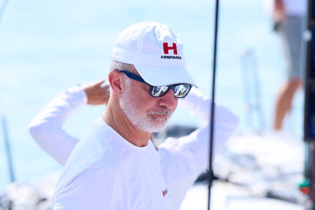 04-08-2026 King Felipe VI of Spain during 44th Copa del Rey MAPFRE Sailing Cup, day 1 in Palma, Spain . The Spanish Navy sailing yacht Hispania races in the 44th Copa del Rey MAPFRE Sailing Cup, replacing the Aifos, the yacht King Felipe VI has raced for nearly 20 years. No Spain Â  Copyright: xPPEx