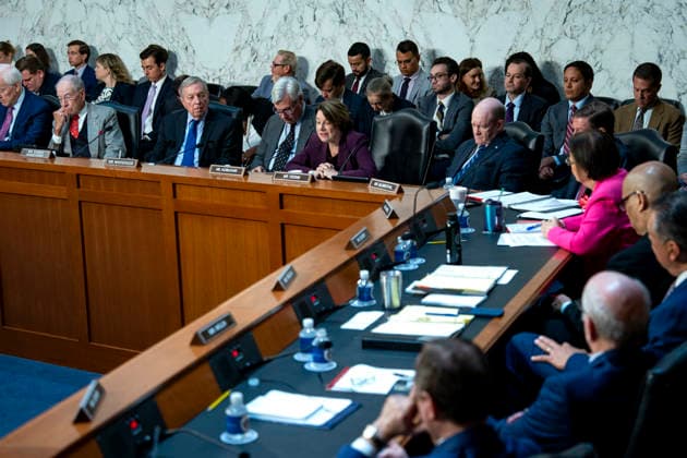 Senate Judiciary Democrats speaks during a business meeting to vote on Acting Attorney General Todd Blanche s nomination to be Attorney General at the U.S. Capitol in Washington, DC on Tuesday, August 4, 2026. .Blanche s nomination had been held up over concerns from Sen. John Cornyn, R-TX, and Sen. Thom Tillis, R-NC, but they reached a deal to end the standoff after Blanche agreed to withhold President Donald Trump s $1.8 billion anti-weaponization fund.  WAP20260804325 BONNIExCASH
