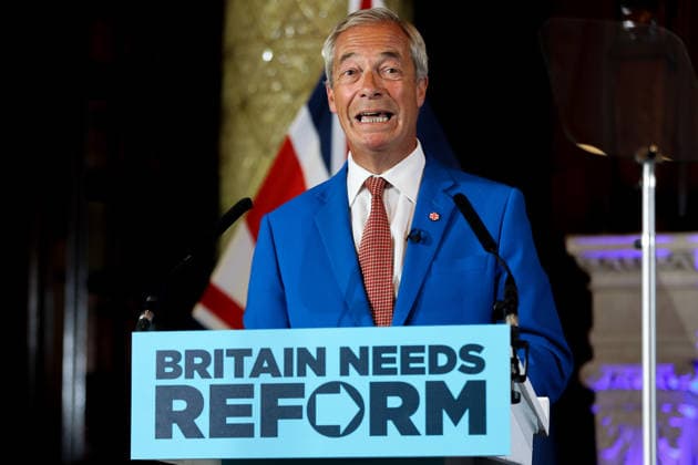 August 3, 2026, London, United Kingdom: Reform UK leader Nigel Farage speaks during the launch of Operation Fortress at the party™s press conference. London United Kingdom - ZUMAs197 20260803_aaa_s197_144 Copyright: xDinendraxHariax