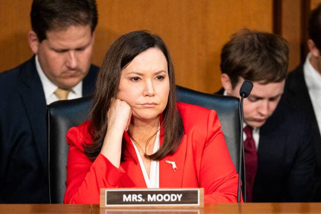 Sen. Ashley Moody UNITED STATES - AUGUST 4: Sen. Ashley Moody, R-Fla., listens during the Senate Judiciary Committee vote to move the nomination of Acting Attorney General Todd Blanche out of committee in the Hart Senate Office Building on Tuesday, Aug 4, 2026. (Bill Clark CQ Roll Call) Washington DC United States EDITORIAL USE ONLY Copyright: x 2026xCQxRollxCallx BillxClarkx rollcallpix172348