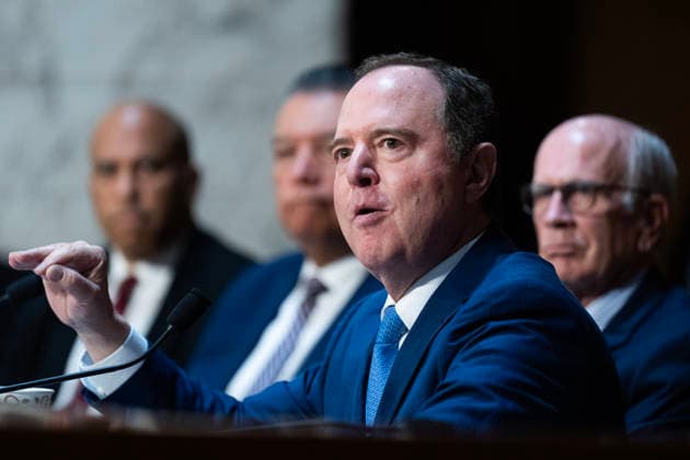 Todd Blanche Mark Up TW UNITED STATES - AUGUST 4: Sen. Adam Schiff, D-Calif., speaks during the Senate Judiciary Committee mark up on the nomination of Todd Blanche to be attorney general, in Hart building on Tuesday, August 4, 2026. (Tom Williams CQ Roll Call) Washington DC United States EDITORIAL USE ONLY Copyright: x2026xCQ-RollxCall,xInc.x TomxWilliamsx rollcallpix172356