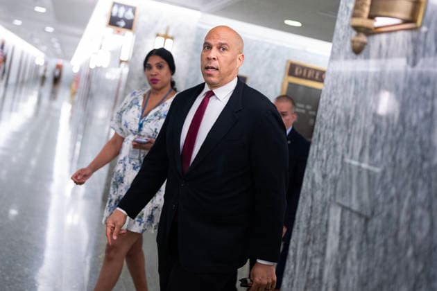 Todd Blanche Mark Up TW UNITED STATES - AUGUST 4: Sen. Cory Booker, D-N.J., leaves the Senate Judiciary Committee mark up on the nomination of Todd Blanche to be attorney general, in Hart building on Tuesday, August 4, 2026. (Tom Williams CQ Roll Call) Washington DC United States EDITORIAL USE ONLY Copyright: x2026xCQ-RollxCall,xInc.x TomxWilliamsx rollcallpix172358