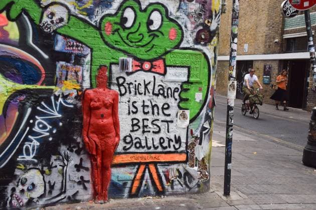 August 4, 2026, London, United Kingdom: Detail of a wall in Brick Lane, renowned for street art, as the redevelopment of the Truman Brewery is approved..The controversial plan for the new development includes a data centre, alongside offices, apartments and other spaces, and has been opposed by the Tower Hamlets council and local campaigners. London United Kingdom - ZUMAs197 20260804_aaa_s197_027 Copyright: xVukxValcicx