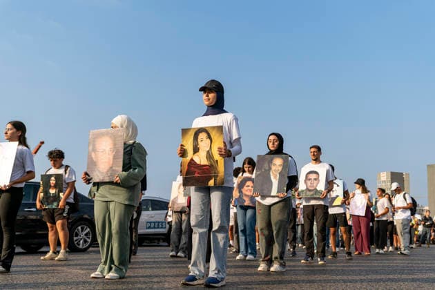 Beirut Lebanon Blast Anniversary Participants hold portraits during a commemoration marking the sixth anniversary of the Beirut port explosion in Beirut, Lebanon on August 4, 2026. The blast killed more than 220 people, injured thousands and displaced hundreds of thousands, while victims™ families continue to demand justice and accountability. Beirut Beirut Lebanon Copyright: xSilviaxCasadeix