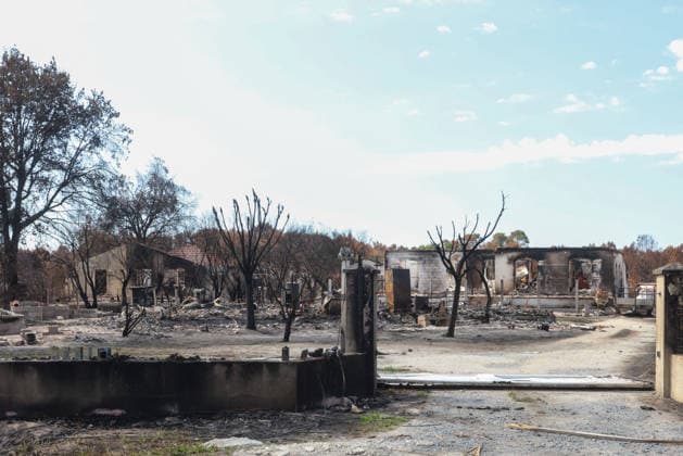 Fires in Gironde: One of the many homes destroyed on Avenue du Bassin d Arcachon in Le Porge, Gironde, on August 4, 2026. Jean Marc LHOMER, Bestimage, Le Porge, France  Copyright: xJean-MarcxLhomerx xBestimagexJean-MarcxLhomerx xBestimagex