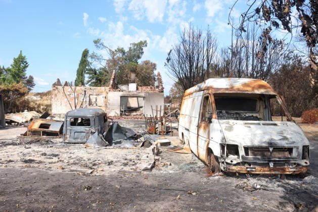 Fires in Gironde: One of the many homes destroyed on Avenue du Bassin d Arcachon in Le Porge, Gironde, on August 4, 2026. Jean Marc LHOMER, Bestimage, Le Porge, France  Copyright: xJean-MarcxLhomerx xBestimagexJean-MarcxLhomerx xBestimagex