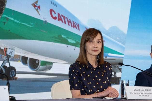 HONG KONG-BUSINESS CATHAY-RESULTS Cathay Group Chief Customer and Commercial Officer Lavinia Lau speaks to the media during the 2026 interim results announcement press briefing on August 5, 2026 in Hong Kong. (Photo by Kevin Li TMHK via Nexpher Images) Hong Kong
