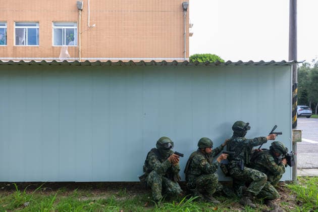 Taiwan kicks off Han-Kuang military exercises as tensions with China rise PENGHU COUNTY, TAIWAN - AUGUST 5: Taiwanese Army troops conduct an operation simulating a response to grey-zone attacks on key infrastructure by Chinese special agents, as part of the Han-Kuang military exercise, at a power station in Penghu County, Taiwan on August 5, 2026. The Han-Kuang exercises, which kicked off today, will last for 10-days with different unscripted drills simulating response to a possible invasion by China, amid Beijing s increasing military activities around the Taiwan Strait and the South China Sea. Daniel Ceng Anadolu Penghu County Taiwan. Editorial use only. Please get in touch for any other usage.  Copyright: x2026xAnadoluxDanielxCengx