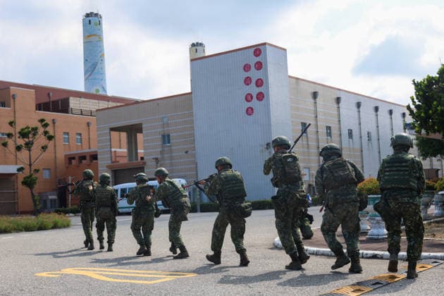 Taiwan kicks off Han-Kuang military exercises as tensions with China rise PENGHU COUNTY, TAIWAN - AUGUST 5: Taiwanese Army troops conduct an operation simulating a response to grey-zone attacks on key infrastructure by Chinese special agents, as part of the Han-Kuang military exercise, at a power station in Penghu County, Taiwan on August 5, 2026. The Han-Kuang exercises, which kicked off today, will last for 10-days with different unscripted drills simulating response to a possible invasion by China, amid Beijing s increasing military activities around the Taiwan Strait and the South China Sea. Daniel Ceng Anadolu Penghu County Taiwan. Editorial use only. Please get in touch for any other usage.  Copyright: x2026xAnadoluxDanielxCengx