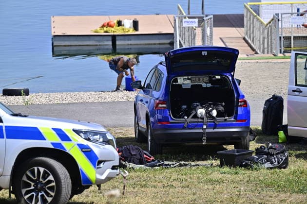 Lake Most, where police are searching for two men missing after a severe storm, on August 5, 2026, Most, Czech Republic. (CTKxPhoto OndrejxHajek) CTKPhotoP2026080503816  CTKPhotoP2026080503816