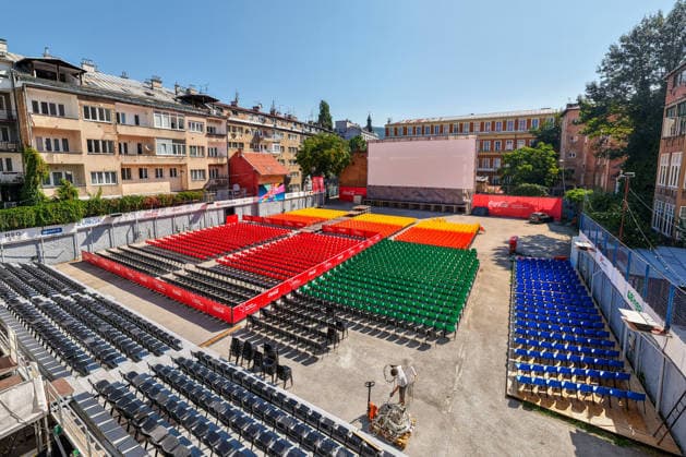 Aerial view of open-air cinema ahead of Sarajevo Film Festival opening An aerial view taken in Sarajevo, Bosnia and Herzegovina, on August 5, 2026, shows the open-air cinema during final preparations ahead of the opening of the 32nd Sarajevo Film Festival.  ArminxDurgut PIXSELL