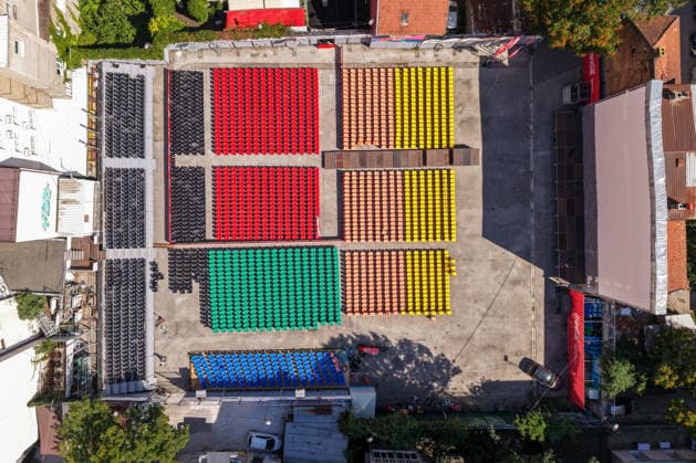Aerial view of open-air cinema ahead of Sarajevo Film Festival opening An aerial view taken in Sarajevo, Bosnia and Herzegovina, on August 5, 2026, shows the open-air cinema during final preparations ahead of the opening of the 32nd Sarajevo Film Festival.  ArminxDurgut PIXSELL