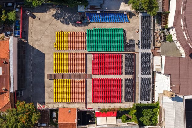 Aerial view of open-air cinema ahead of Sarajevo Film Festival opening An aerial view taken in Sarajevo, Bosnia and Herzegovina, on August 5, 2026, shows the open-air cinema during final preparations ahead of the opening of the 32nd Sarajevo Film Festival.  ArminxDurgut PIXSELL