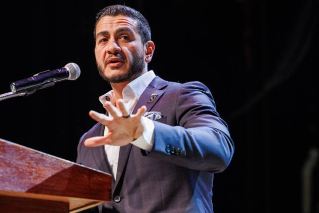 August 5, 2026, Detroit, Michigan, USA: Former Wayne County Health Director ABDUL EL-SAYED speaks at an election-night watch party in Detroit. The Democratic primary for U.S. Senate was too close to call at the time he spoke. Detroit USA - ZUMAr192 20260805_znp_r192_018 Copyright: xAndrewxRothx