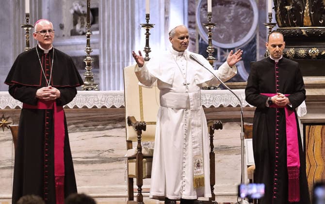 August 5, 2026. Vatican City - POPE LEO XIV during his weekly General Audience in St. Peter s Basilica at the Vatican. EvandroInetti_via ZUMA Wire Vatican City State - ZUMAi15_ 20260805_zaf_i15_026 Copyright: xEvandroxInettix