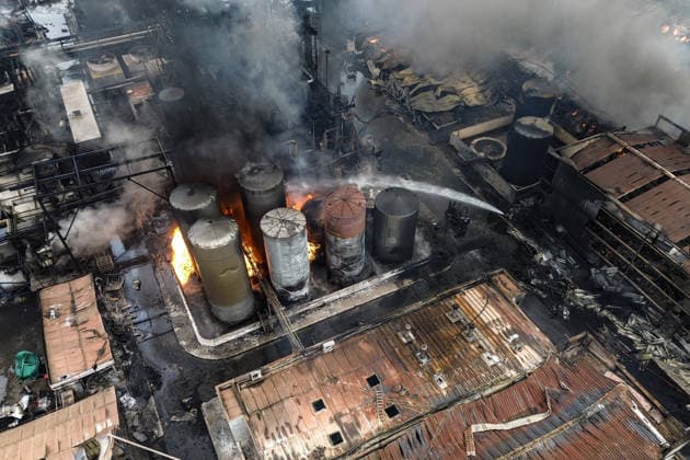 Santiago, August 5, 2026 Aerial view of the aftermath of the chemical fire that affected the Panimex company, located at the intersection of Las Esteras Sur and Route 5 North in the municipality of Quilicura Diego Martin Aton Chile, Aton 1178312 jpeg  Copyright: DIEGOxMARTIN ATONxCHILE