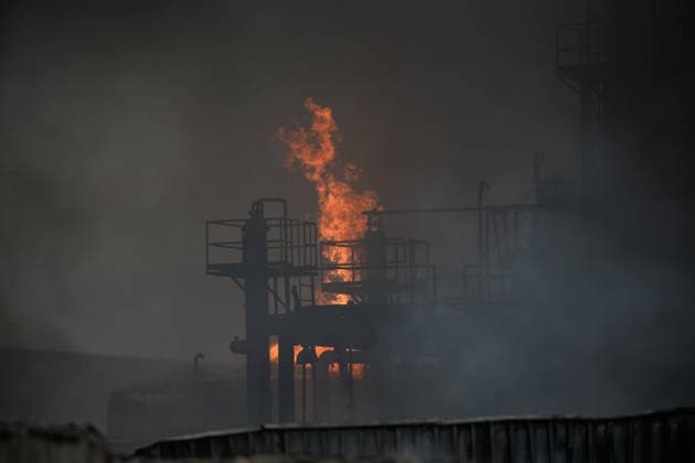 Santiago, August 5, 2026 Aerial view of the aftermath of the chemical fire that affected the Panimex company, located at the intersection of Las Esteras Sur and Route 5 North in the municipality of Quilicura Diego Martin Aton Chile, Aton 1178336 jpeg  Copyright: DIEGOxMARTIN ATONxCHILE