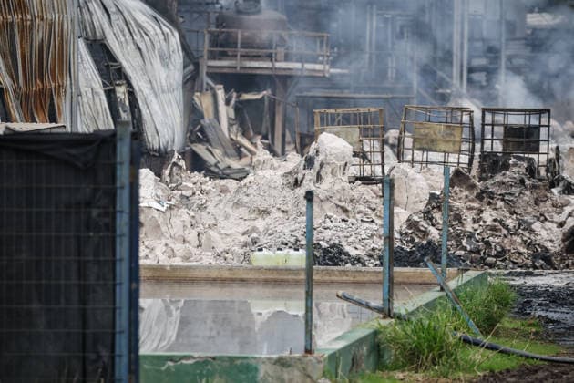 Santiago, August 5, 2026 Aerial view of the aftermath of the chemical fire that affected the Panimex company, located at the intersection of Las Esteras Sur and Route 5 North in the municipality of Quilicura Diego Martin Aton Chile, Aton 1178337 jpeg  Copyright: DIEGOxMARTIN ATONxCHILE