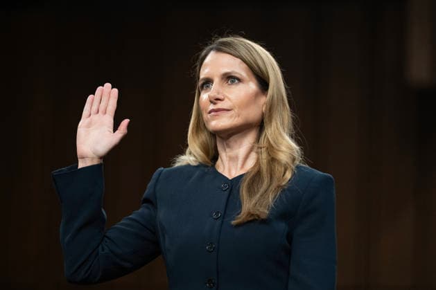 Judicial Nominations 8 5 26 UNITED STATES - AUGUST 5: Anna St. John, nominee to be U.S. Circuit Judge for the Fifth Circuit, is sworn in to her Senate Judiciary Committee confirmation hearing in Hart building on Wednesday, August 5, 2026. (Tom Williams CQ Roll Call) Washington DC United States EDITORIAL USE ONLY Copyright: x2026xCQ-RollxCall,xInc.x TomxWilliamsx rollcallpix172381