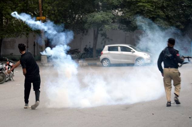 August 5, 2026, Pakistan: Police Use Baton Charge and Tear Gas to Disperse Pakistan Tehreek-e-Insaf Protesters Demanding Release of PTI Founder Imran Khan in Karachi Pakistan  - ZUMAas3_ 20260805_zaf_as3_036 Copyright: xPPIx