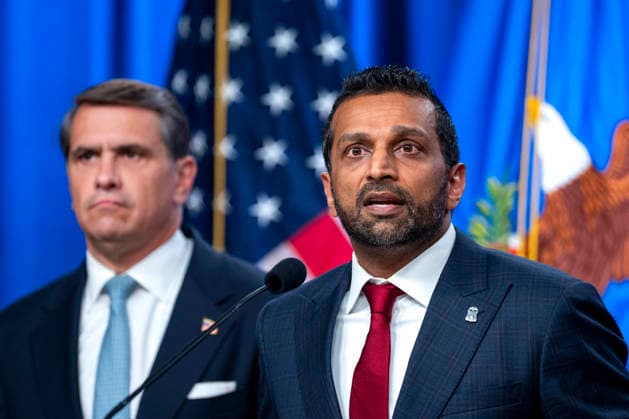 Director of the Federal Bureau of Investigation (FBI) Kash Patel speaks during a press conference on the department s efforts to quell the Cartel Jalisco Nueva Generacion, or Jalisco New Generation Cartel (CJNG), a criminal group based in Mexico, at the Department of Justice headquarters in Washington, DC on Wednesday, August 5, 2026.  WAP20260805354 BONNIExCASH