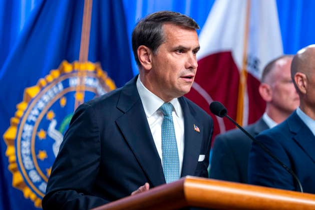 Acting Attorney General Todd Blanche speaks during a press conference on the department s efforts to quell the Cartel Jalisco Nueva Generacion, or Jalisco New Generation Cartel (CJNG), a criminal group based in Mexico, at the Department of Justice headquarters in Washington, DC on Wednesday, August 5, 2026.  WAP20260805369 BONNIExCASH