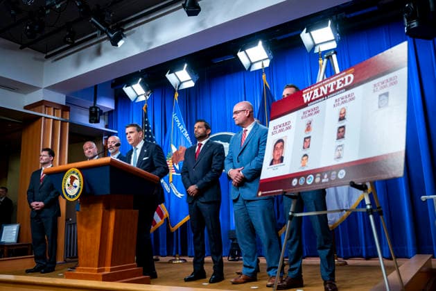 Acting Attorney General Todd Blanche speaks during a press conference on the department s efforts to quell the Cartel Jalisco Nueva Generacion, or Jalisco New Generation Cartel (CJNG), a criminal group based in Mexico, at the Department of Justice headquarters in Washington, DC on Wednesday, August 5, 2026.  WAP20260805375 BONNIExCASH